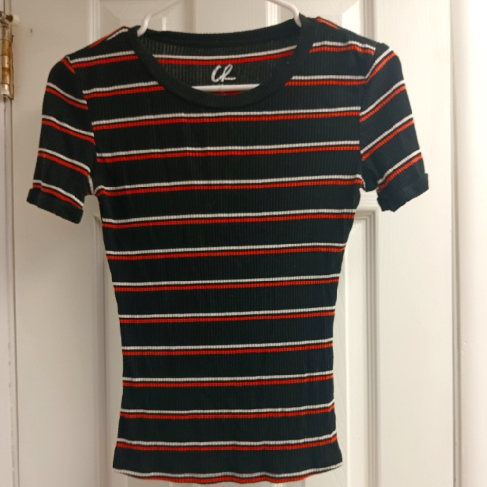 Ribbed short sleeve T-shirt